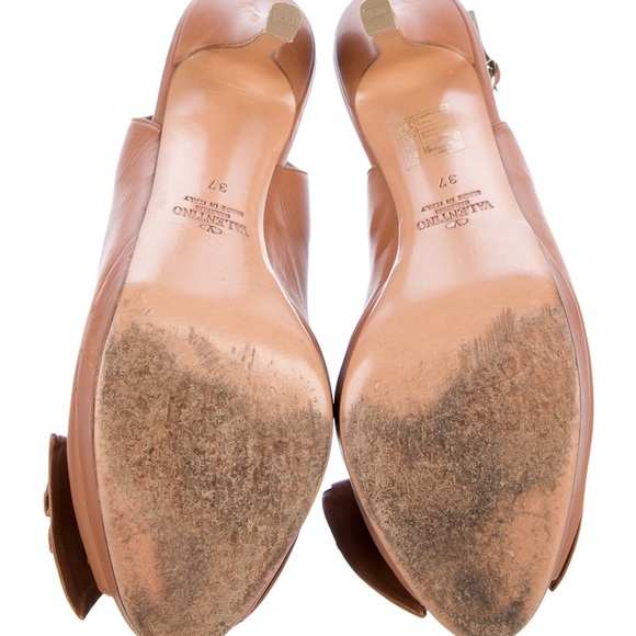 Valentino Brown Sling Back Heels - Picture 3 of 3